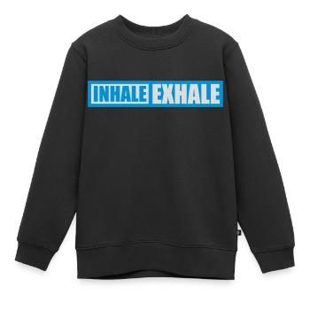 Inspirez expirez Yoga citation - Sweat Premium enfant bio - noir - Devant - AI Model Kid Female (0cm)