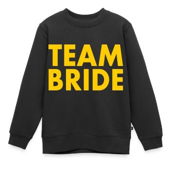 Team bride - Kinder Premium Organic Sweatshirt - Schwarz - Vorne - AI Model Kid Female (0cm)
