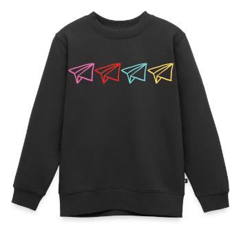 Origami multicouleur - Sweat Premium enfant bio - noir - Devant - AI Model Kid Female (0cm)