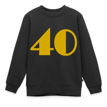 40. 40 ANS. 40e ANNIVERSAIRE. ANNIVERSAIRE 40 ANS. - Sweat Premium enfant bio - noir - Devant - AI Model Kid Female (0cm)