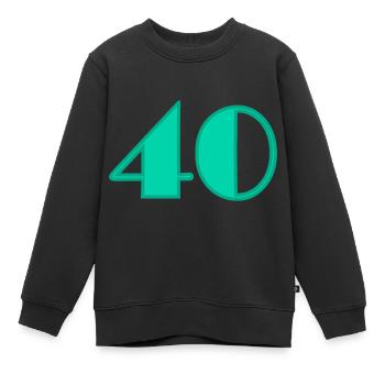 40 JAHRE. 40-jähriges Jubiläum. GEBURTSTAG 40 JAHRE. 40 - Kinder Premium Organic Sweatshirt - Schwarz - Vorne - AI Model Kid Female (0cm)