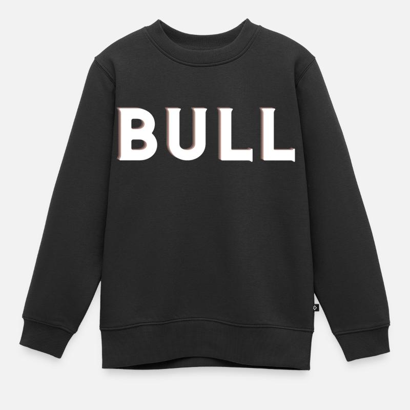 Taureau, Texte, Conception de logo, - Sweat Premium enfant bio - noir