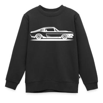 Car Dad Classic Car Lover American Muscle Car Mech - Sweat Premium enfant bio - noir - Devant - AI Model Kid Female (0cm)