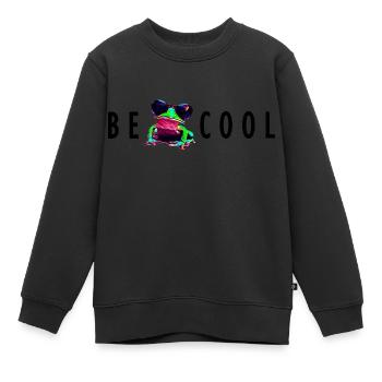 frog be cool - Kinder Premium Organic Sweatshirt - Schwarz - Vorne - AI Model Kid Female (0cm)