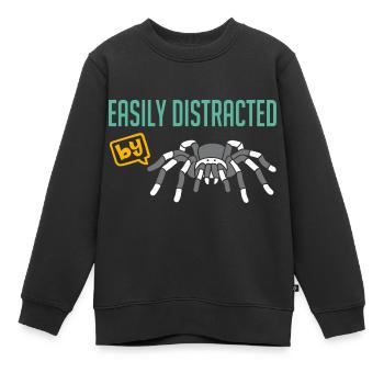 Verrückt nach Vogelspinnen lustiger Spinnenspruch - Kinder Premium Organic Sweatshirt - Schwarz - Vorne - AI Model Kid Female (0cm)