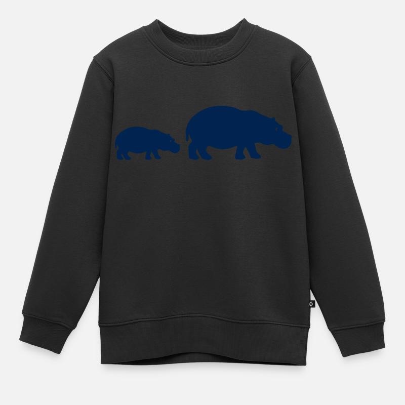 nilpferde silhouette - Kinder Premium Organic Sweatshirt - Schwarz