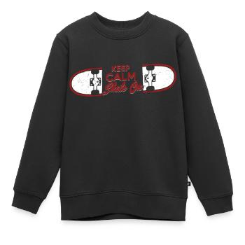 Keep Calm Skate Sur Skateboard Skater Skateboard - Sweat Premium enfant bio - noir - Devant - AI Model Kid Female (0cm)