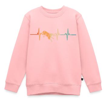Battement de cœur projecteur - Sweat Premium enfant bio - rose - Devant - AI Model Kid Female (0cm)