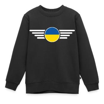 T-shirt de style Royaume-Uni - Sweat Premium enfant bio - noir - Devant - AI Model Kid Female (0cm)
