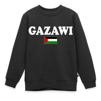 Gazawi gaza - Sweat Premium enfant bio - noir - Devant - AI Model Kid Female (0cm)