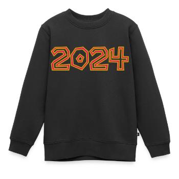 2024. JAHR. ALLES GUTE ZUM NEUEN JAHR. - Kinder Premium Organic Sweatshirt - Schwarz - Vorne - AI Model Kid Female (0cm)