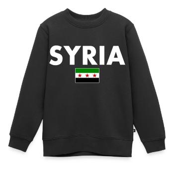 Syrie - Sweat Premium enfant bio - noir - Devant - AI Model Kid Female (0cm)
