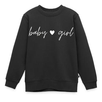 baby girl Schriftzug - minimalistisch weiß - Kinder Premium Organic Sweatshirt - Schwarz - Vorne - AI Model Kid Female (0cm)