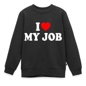 I love my job - Sweat Premium enfant bio - noir - Devant - AI Model Kid Female (0cm)