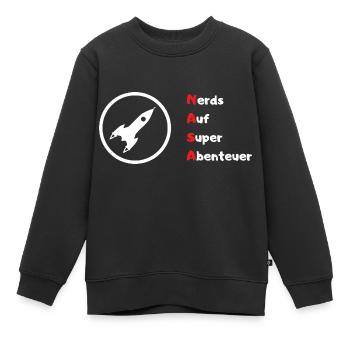 Nerds de l'aérospatiale (NASA) - Sweat Premium enfant bio - noir - Devant - AI Model Kid Female (0cm)