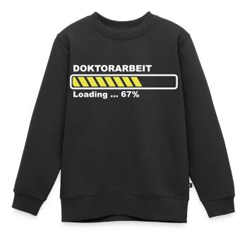 PhD thesis - Kids Premium Organic Sweatshirt - black - Front - AI Model Kid Female (0cm)