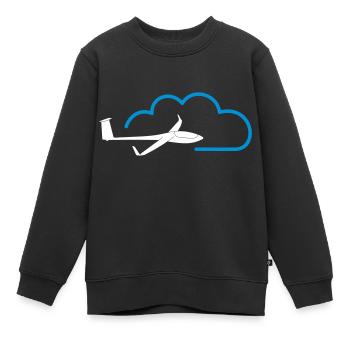 Wolke Segelflieger gleiten Segelflugzeug Pilot - Kinder Premium Organic Sweatshirt - Schwarz - Vorne - AI Model Kid Female (0cm)