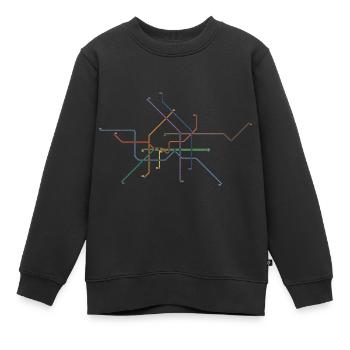 U Bahn Netzplan Berlin Andenken Souvenir Geschenk - Kinder Premium Organic Sweatshirt - Schwarz - Vorne - AI Model Kid Female (0cm)