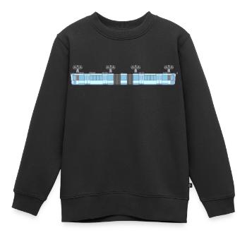 Schwebebahn lang pixelart - Kinder Premium Organic Sweatshirt - Schwarz - Vorne - AI Model Kid Female (0cm)