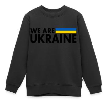 we are ukraine - Sweat Premium enfant bio - noir - Devant - AI Model Kid Female (0cm)