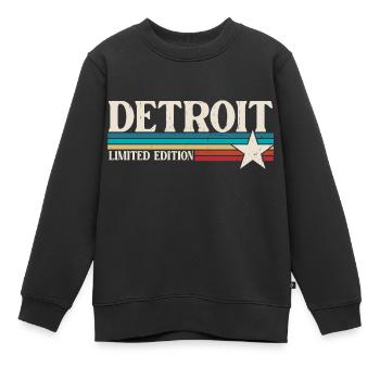 Detroit - Sweat Premium enfant bio - noir - Devant - AI Model Kid Female (0cm)