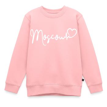 Moscou Heartbeat Russie Moscou - Sweat Premium enfant bio - rose - Devant - AI Model Kid Female (0cm)