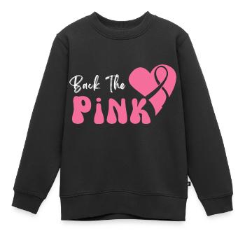 Retour la sensibilisation au cancer du sein rose - Sweat Premium enfant bio - noir - Devant - AI Model Kid Female (0cm)