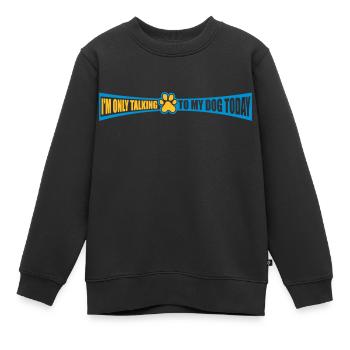 only talking to dog - Kids Premium Organic Sweatshirt - black - Front - AI Model Kid Female (0cm)
