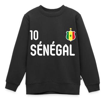 Senegalesische Nationalmannschaft - Kinder Premium Organic Sweatshirt - Schwarz - Vorne - AI Model Kid Female (0cm)