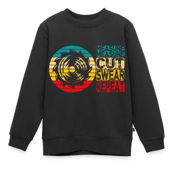 Mesure Coupe Jurer Répéter Charpentier - Sweat Premium enfant bio - noir - Devant - AI Model Kid Female (0cm)