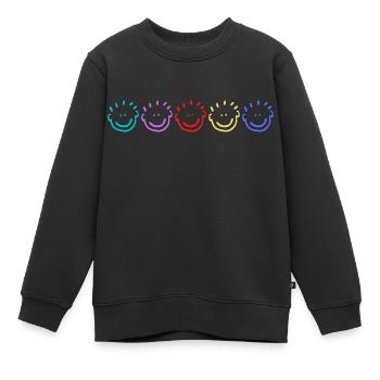 Mehrfarbiges Gesicht Kind - Kinder Premium Organic Sweatshirt - Schwarz - Vorne - AI Model Kid Female (0cm)