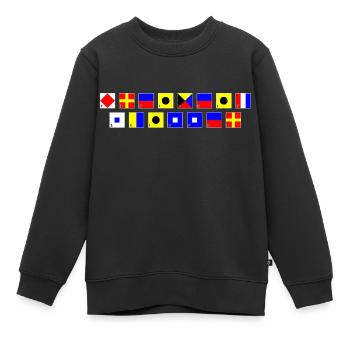 Freizeit Skipper im Flaggenalphabet - Kinder Premium Organic Sweatshirt - Schwarz - Vorne - AI Model Kid Female (0cm)