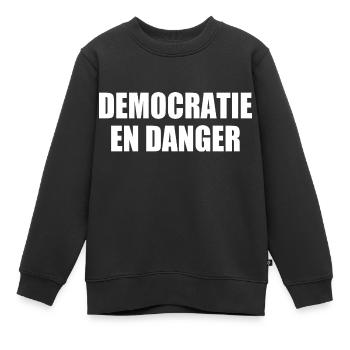 democratie en danger - Sweat Premium enfant bio - noir - Devant - AI Model Kid Female (0cm)