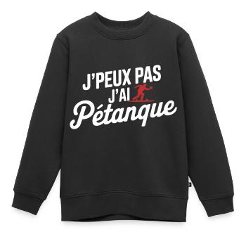 Ich kann nicht, ich habe Petanque - Kinder Premium Organic Sweatshirt - Schwarz - Vorne - AI Model Kid Female (0cm)