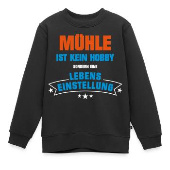 Mühle Sportart - Kinder Premium Organic Sweatshirt - Schwarz - Vorne - AI Model Kid Female (0cm)