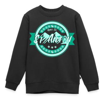 St anton - Sweat Premium enfant bio - noir - Devant - AI Model Kid Female (0cm)