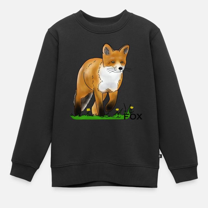 Renard - Sweat Premium enfant bio - noir
