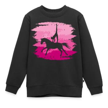 Volti Pferdesport Voltigieren - Kinder Premium Organic Sweatshirt - Schwarz - Vorne - AI Model Kid Female (0cm)