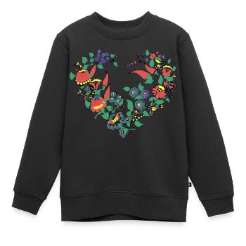 Kochschürze, Paprika, blumenkranz, Herz, blumen - Kinder Premium Organic Sweatshirt - Schwarz - Vorne - AI Model Kid Female (0cm)