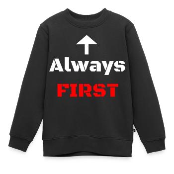 Always First - Champion - Kinder Premium Organic Sweatshirt - Schwarz - Vorne - AI Model Kid Female (0cm)