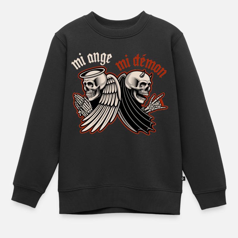 mi ange mi démon squelette - Sweat Premium enfant bio - noir
