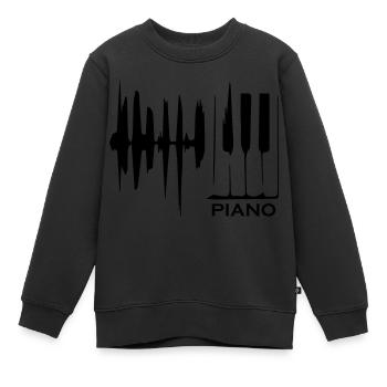 Piano Music - Kinder Premium Organic Sweatshirt - Schwarz - Vorne - AI Model Kid Female (0cm)