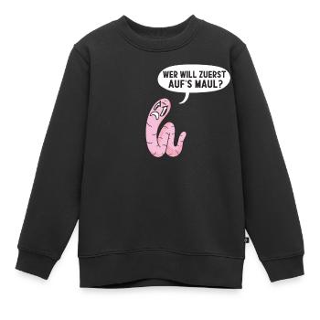 Wurm Würmer Regenwürmer Lustige Sprüche Regenwurm - Kinder Premium Organic Sweatshirt - Schwarz - Vorne - AI Model Kid Female (0cm)