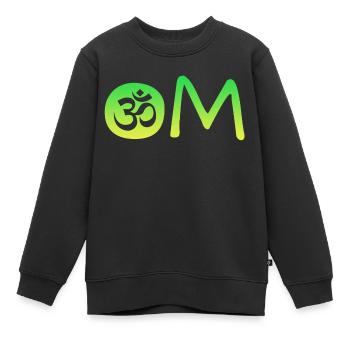Om Yoga - Kinder Premium Organic Sweatshirt - Schwarz - Vorne - AI Model Kid Female (0cm)