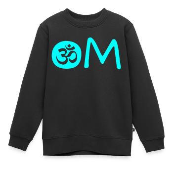 Om Chakra blau - Kinder Premium Organic Sweatshirt - Schwarz - Vorne - AI Model Kid Female (0cm)