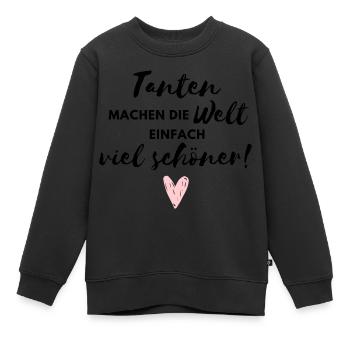 Tanten machen die Welt viel schöner / Beste Tante - Kinder Premium Organic Sweatshirt - Schwarz - Vorne - AI Model Kid Female (0cm)