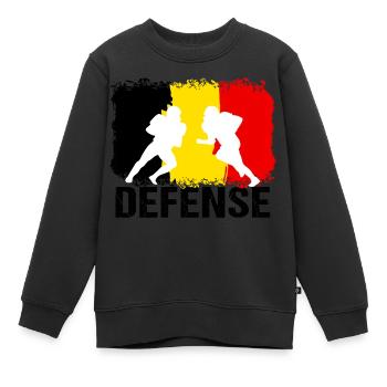 Football Américain Belgique Défense - Sweat Premium enfant bio - noir - Devant - AI Model Kid Female (0cm)