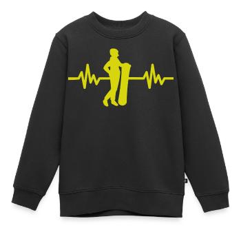 Heartbeat Snowboard - Sports d’hiver Piste de neige - Sweat Premium enfant bio - noir - Devant - AI Model Kid Female (0cm)