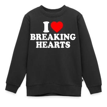 I love breaking hearts - Sweat Premium enfant bio - noir - Devant - AI Model Kid Female (0cm)