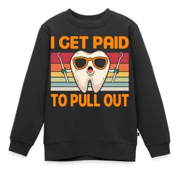 Zahnfee Humorvolle Spruchkunst - Kinder Premium Organic Sweatshirt - Schwarz - Vorne - AI Model Kid Female (0cm)